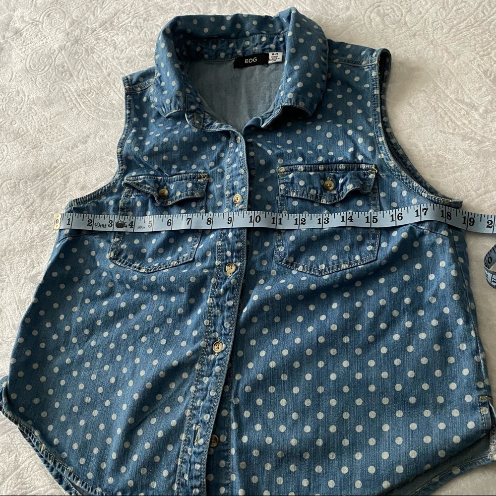 BDG Polkadot Chambray Button Down Top - Picture 4 of 6